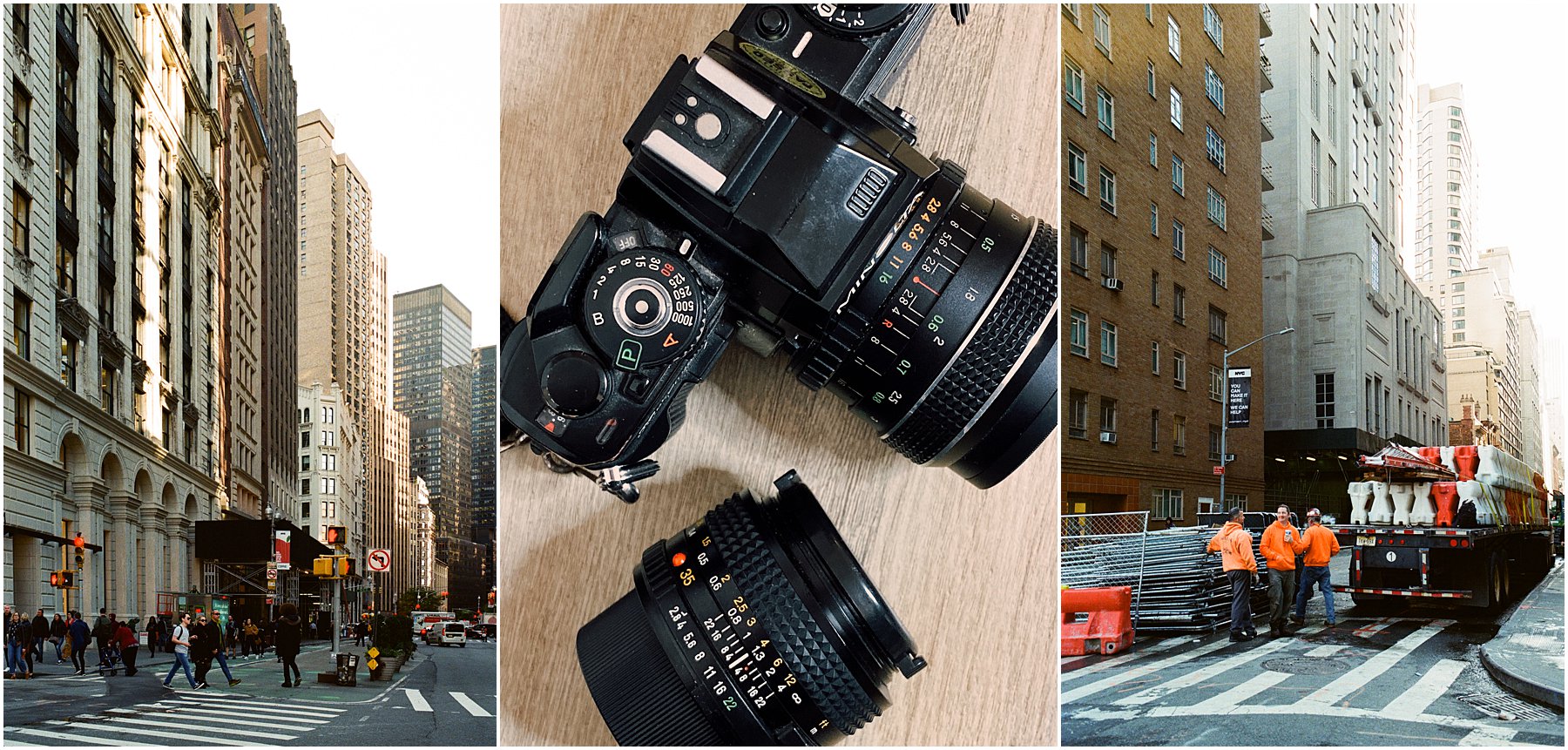 zone focusing intro picture with a minolta x-700 and manual lenses, plus two photos taken using the technique in new york city