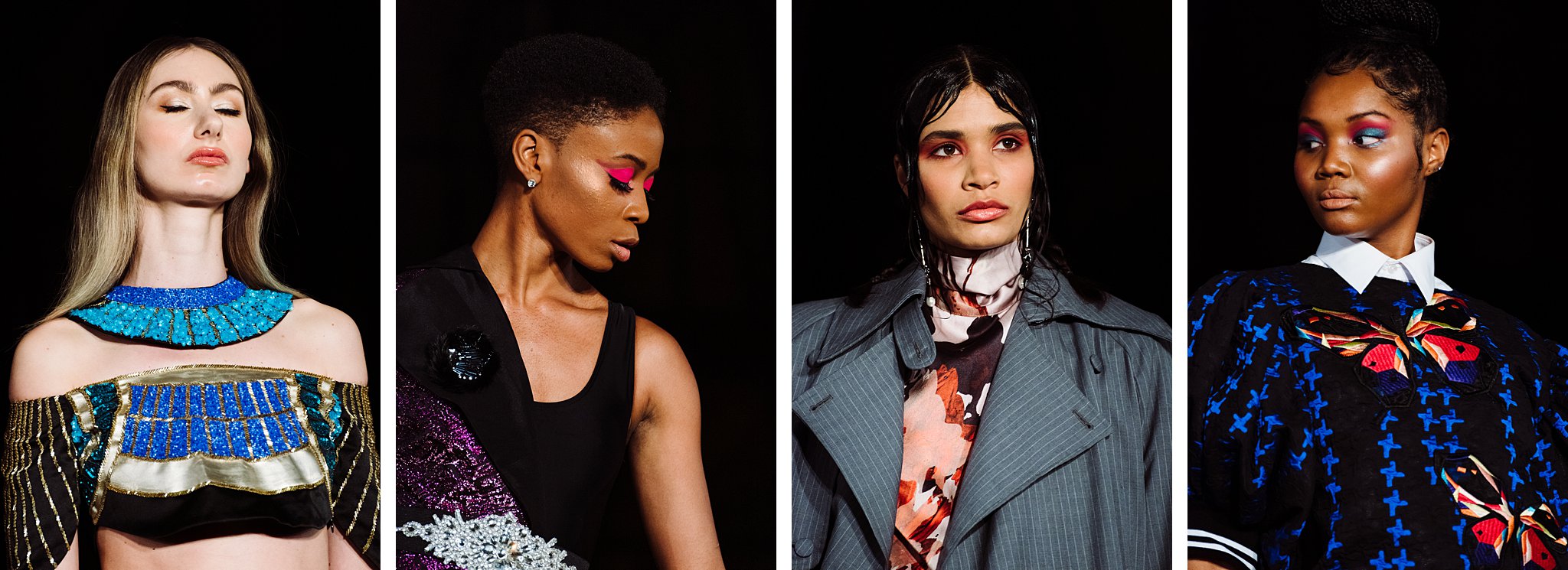 Closeup Photography of Runway Looks at the Oxford Fashion Studios show, Paris Fashion Week AW2020